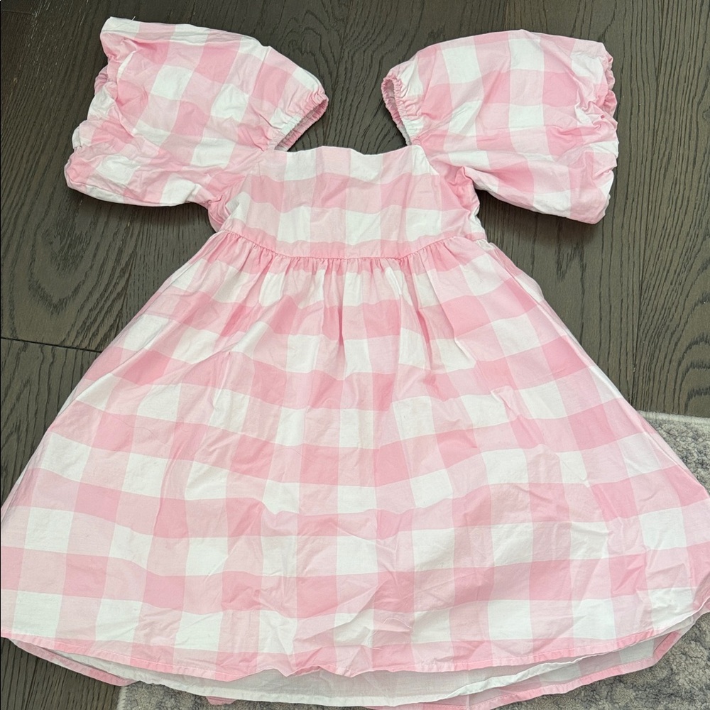Janie and Jack Pink and White Checkered Kids Formal Dress
